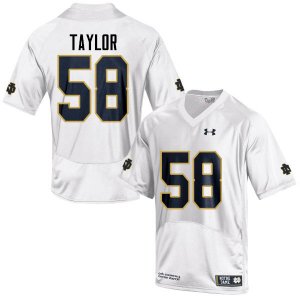 Notre Dame Fighting Irish Men's Elijah Taylor #58 White Under Armour Authentic Stitched College NCAA Football Jersey TBO5399SR